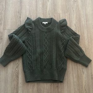 New condition! Madewell Hollydene Ruffle-
Shoulder Pullover Sweater